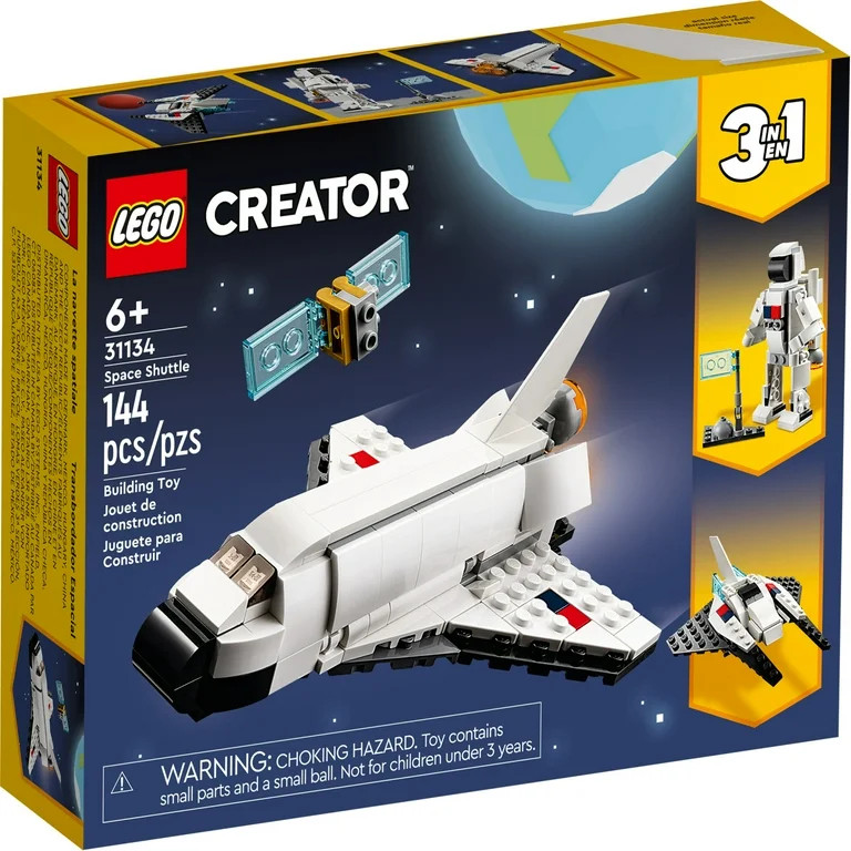 LEGO Creator 3 in 1 Space Shuttle Building Toy for Kids, Creative Gift Idea for Boys and Girls Ag... | Walmart (US)