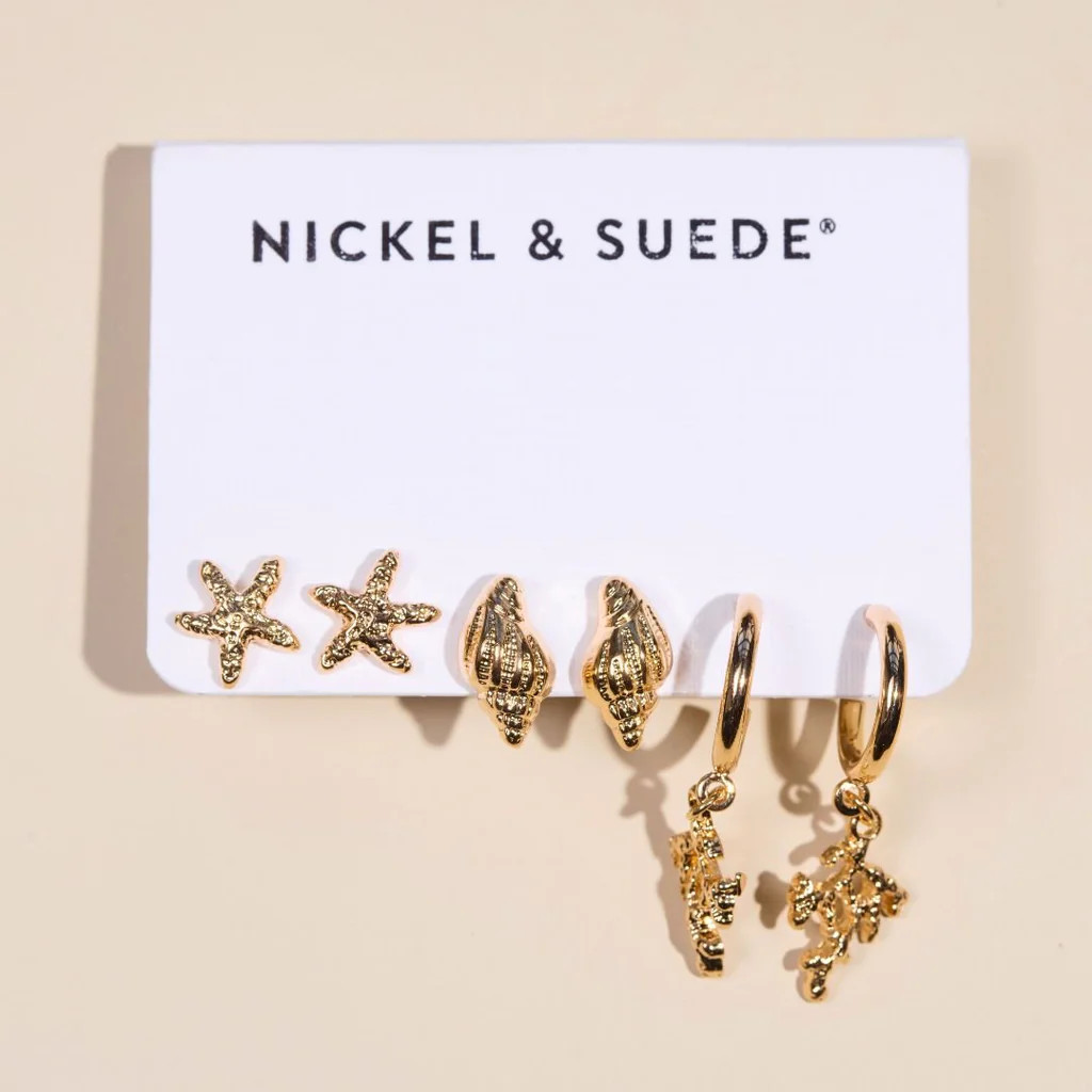 Summer Essentials Earring Set | Nickel and Suede