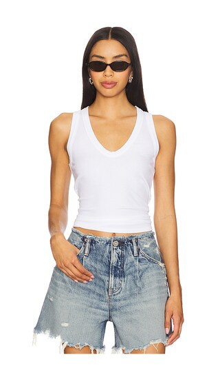 COTTON CITIZEN Verona U Neck Tank Top in White. - size L | Revolve Clothing (Global)