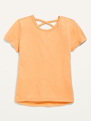 Softest Lattice-Back T-Shirt for Girls | Old Navy (US)