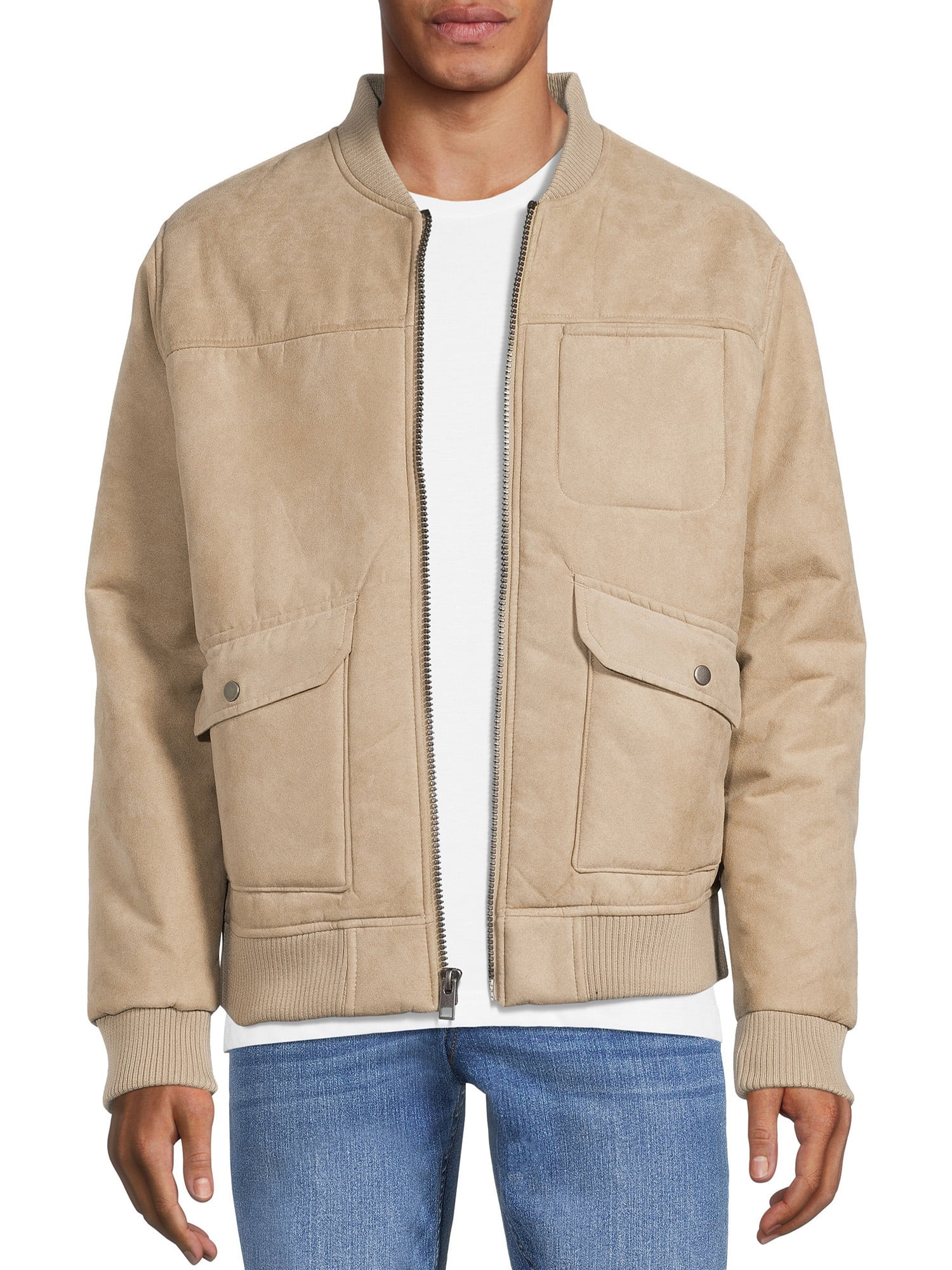 George Men's Faux Suede Bomber Jacket - Walmart.com | Walmart (US)
