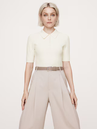 Sculpted Cropped Polo | Banana Republic (US)