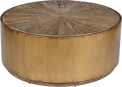 Kosas Home Salsbury Table, Coffee, Natural Brown, Antique Gold Finish | Amazon (US)