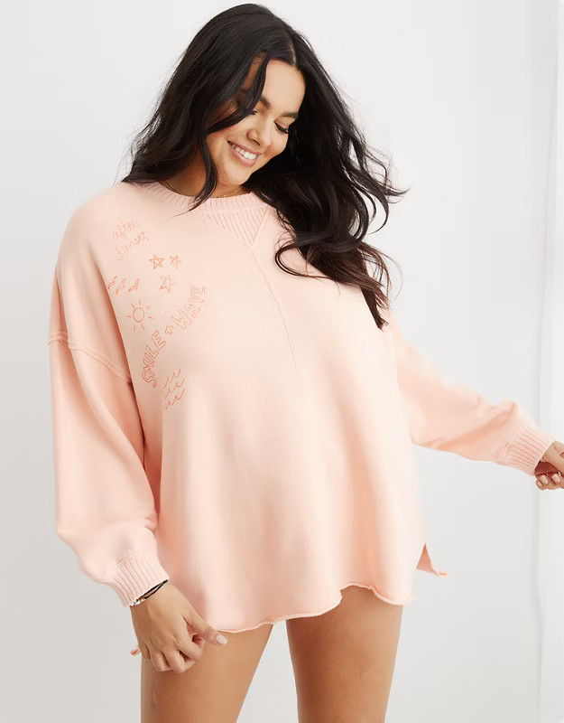 Aerie Down-To-Earth Oversized Sweatshirt | American Eagle Outfitters (US & CA)