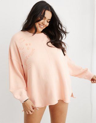 Aerie ANYTIME® Down-To-Earth Oversized Sweatshirt | American Eagle Outfitters (US & CA)