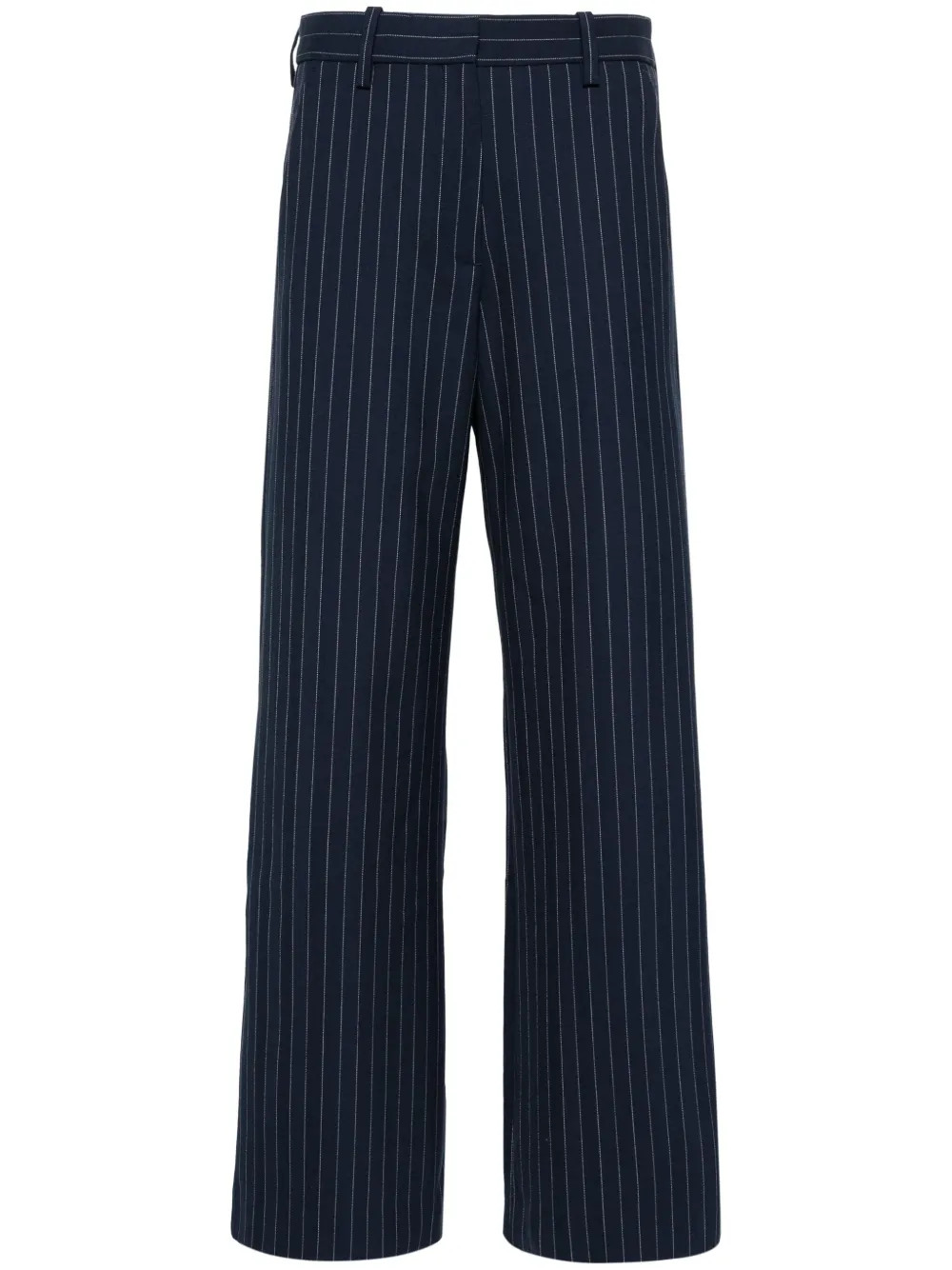 Maje Pinstriped mid-rise Flared Trousers | Blue | FARFETCH AU | Farfetch Global