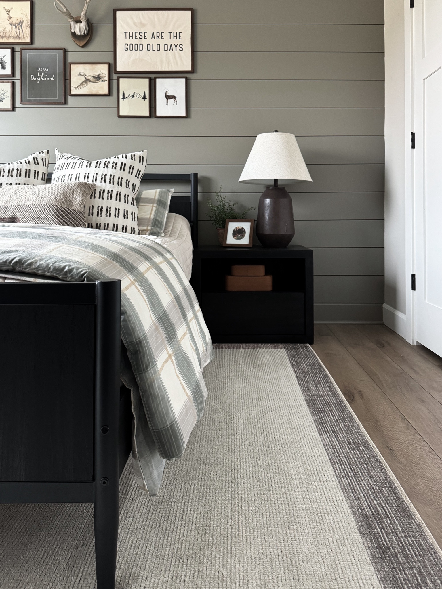 Bedroom for a boy! This room turned out so fun! I love the neutral pattern area rug in here. 

Home decor. Rug. Neutral rug. Area rugs. Nightstand. Boy bedroom. Lamp. Bedding. Bedroom inspo. Art work. Wall art. Boy room art. Bed. Walmart. Queen bed  

#LTKFindsUnder50 #LTKHome #LTKKids