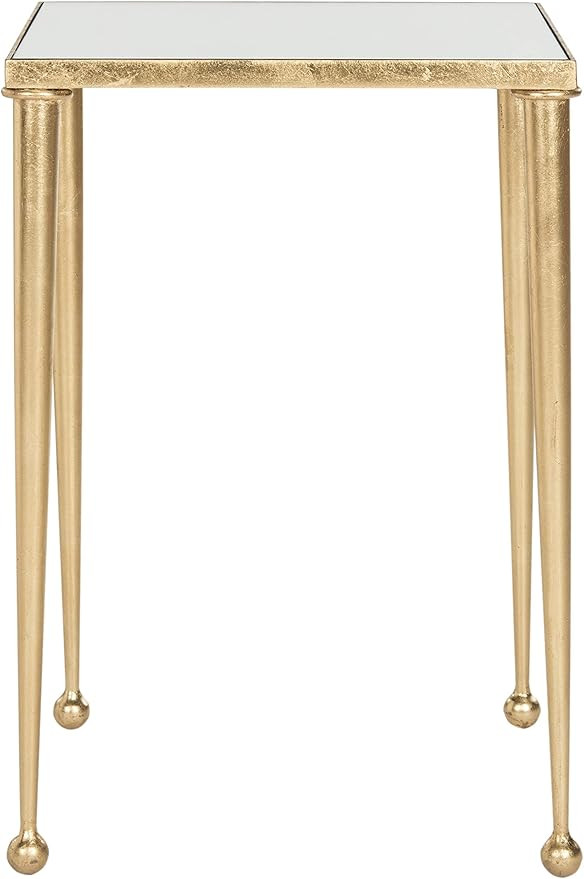 SAFAVIEH Home Collection Nyacko Mirror Top Gold Leaf End Table | Amazon (US)
