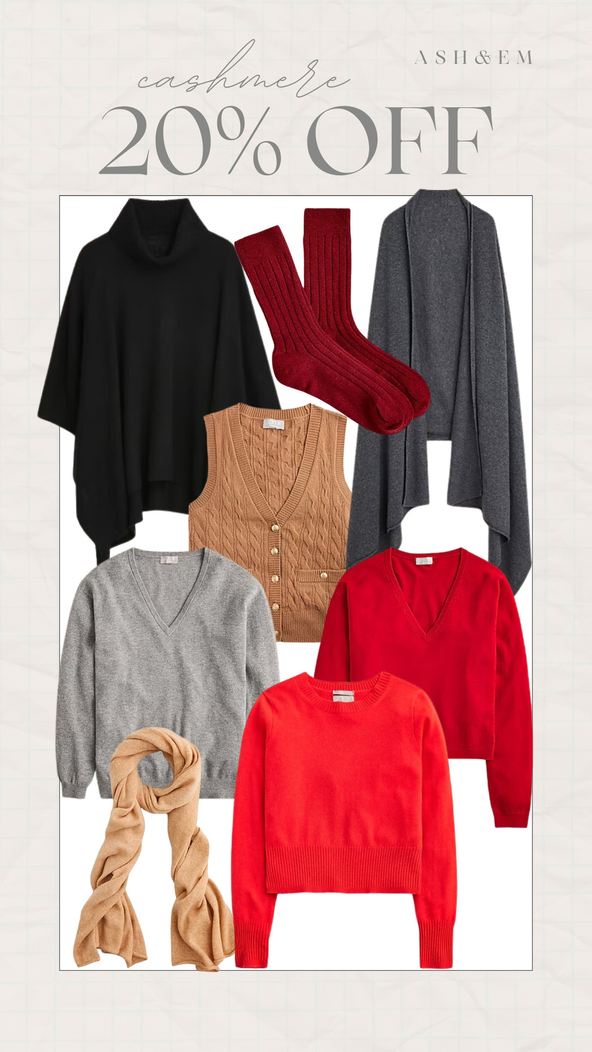 All of these cashmere pieces are 20% off right now!! Perfect for fall and winter. 

Sale alert - gift season 

#LTKFindsUnder100 #LTKSaleAlert #LTKSeasonal