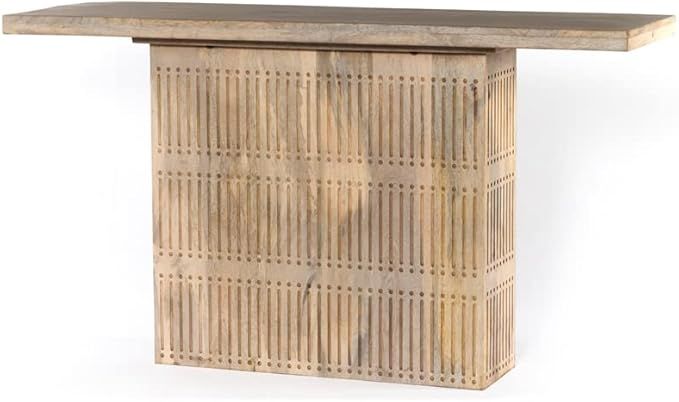 Moti Sarah Solid Wood Console Table in Brushed Ivory Finish | Amazon (US)