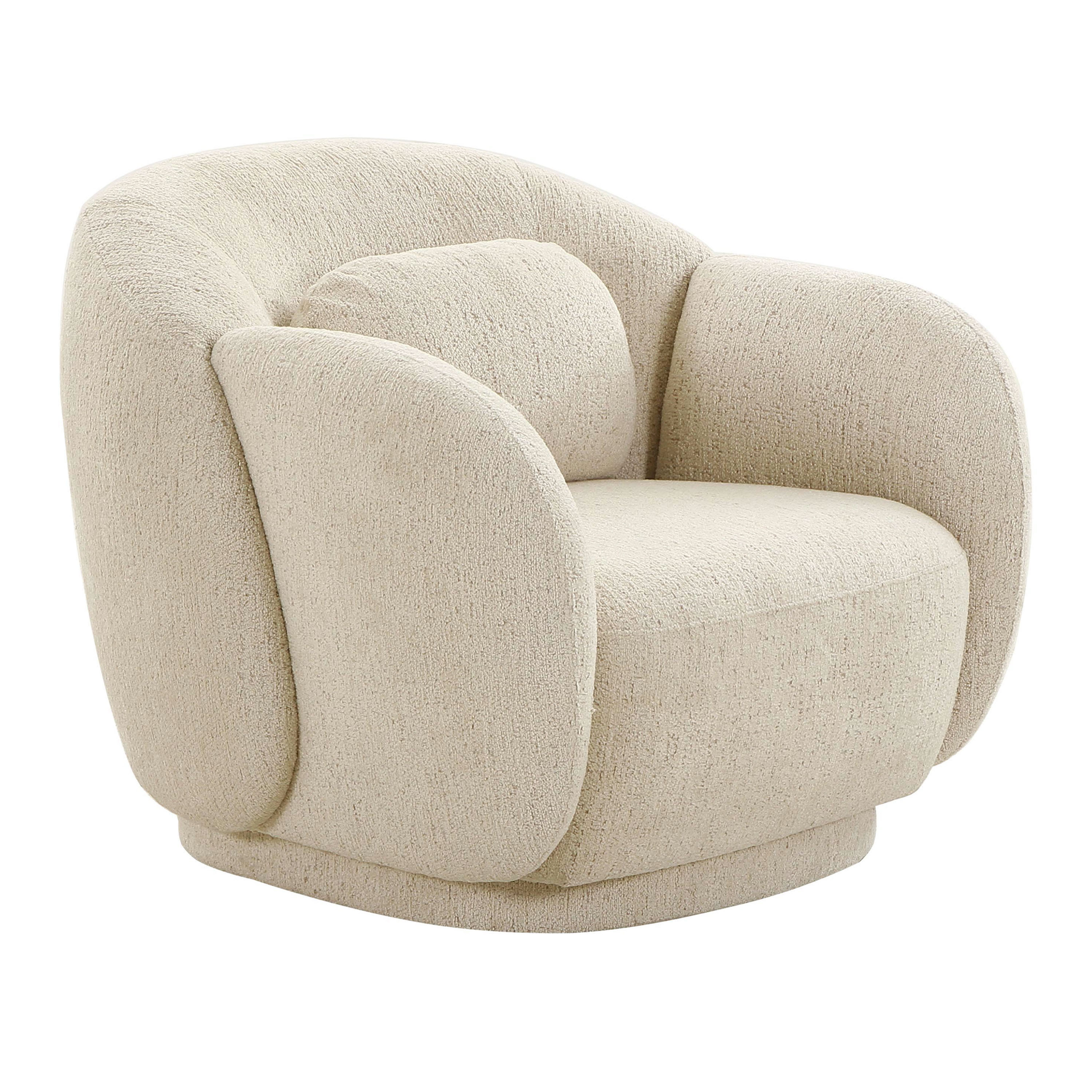 Clements Boucle Curved Mid Century Upholstered Chair | World Market