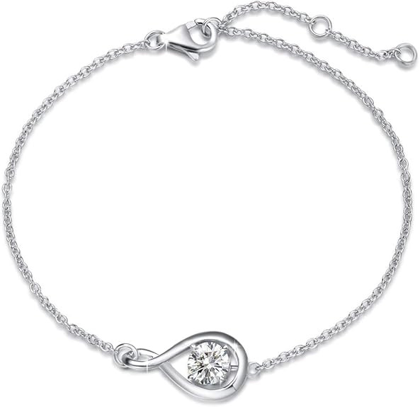 FANCIME 925 Sterling Silver Birthstone Bracelets for Women Dainty Simple Infinity Bracelet Fine J... | Amazon (US)