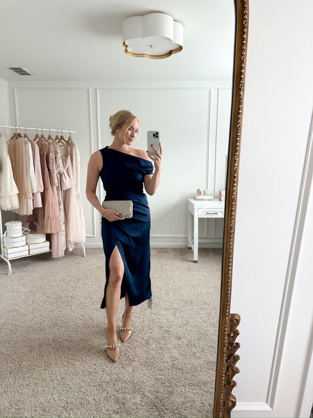 Wedding Guest Dress Idea- this satin draped mini dress from Abercrombie would make a great choice for your next wedding or formal event. Pair it with these pearl detailed heels from Amazon and a clutch to carry your essentials  
Use the code AMANDAJOHNxSPANX to save on my favorite undergarments 

#LTKwedding #LTKplussize #LTKshoecrush
