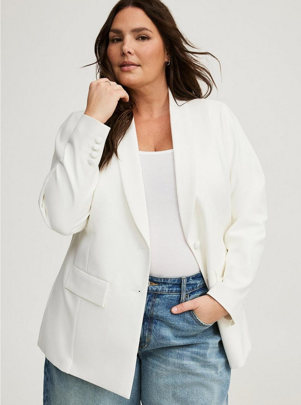 Studio Refined Crepe Classic Blazer | Torrid (US & Canada)
