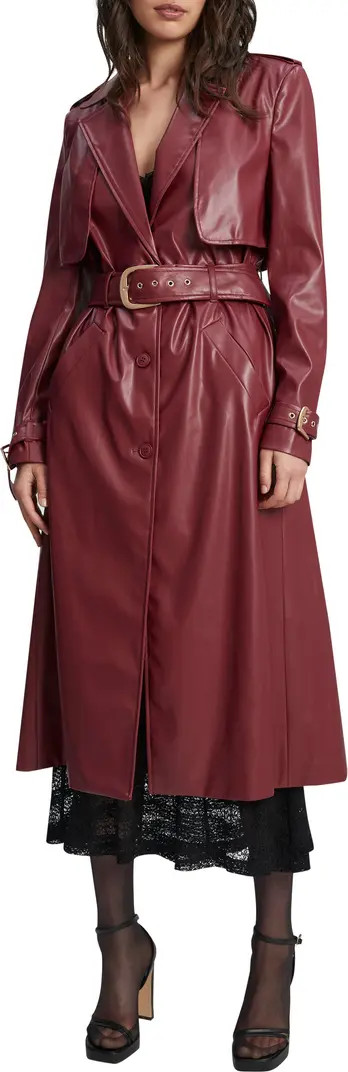 Faux Leather Trench Coat | Nordstrom