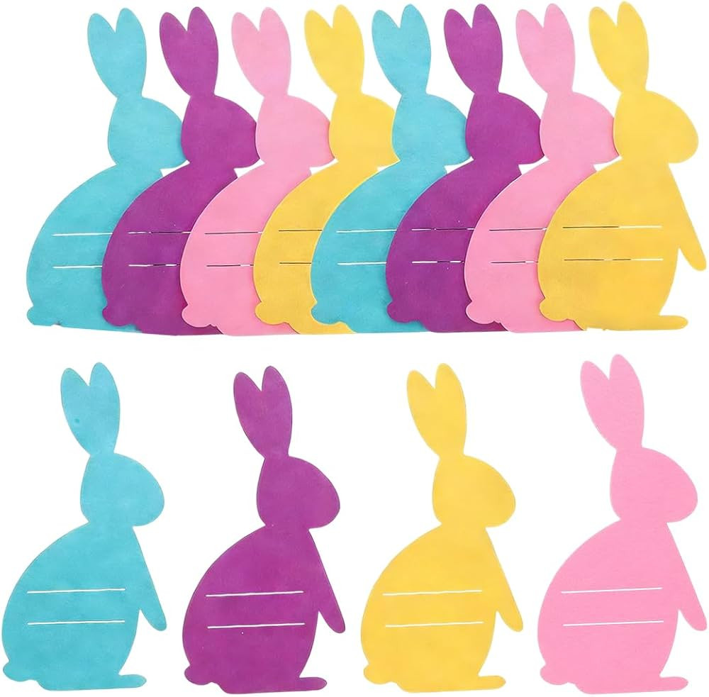 12 Pcs Felt Easter Bunny Cutlery Holders – Pink Rabbit Utensil Pouch Sleeves for Knife Fork Spo... | Amazon (US)