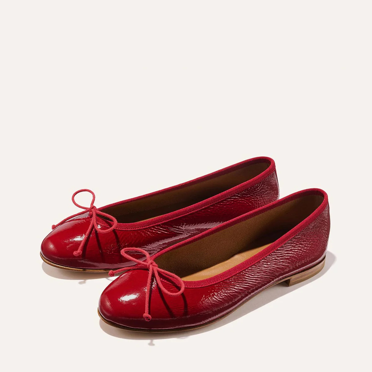 Red Ballet Flats in Crinkle Patent Leather | The Demi | Margaux