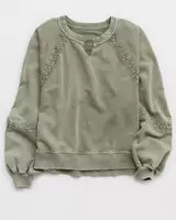 Aerie Hey Crochet Sweatshirt | Aerie