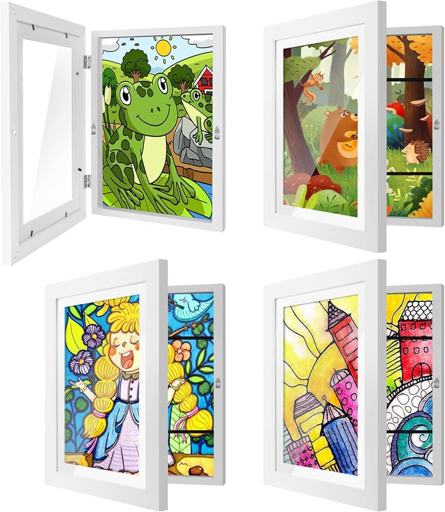 4 Pack Kids Art Frames 8.5x11 Inch Kids Artwork Flip Frame Changeable for Picture Display, Childr... | Amazon (US)