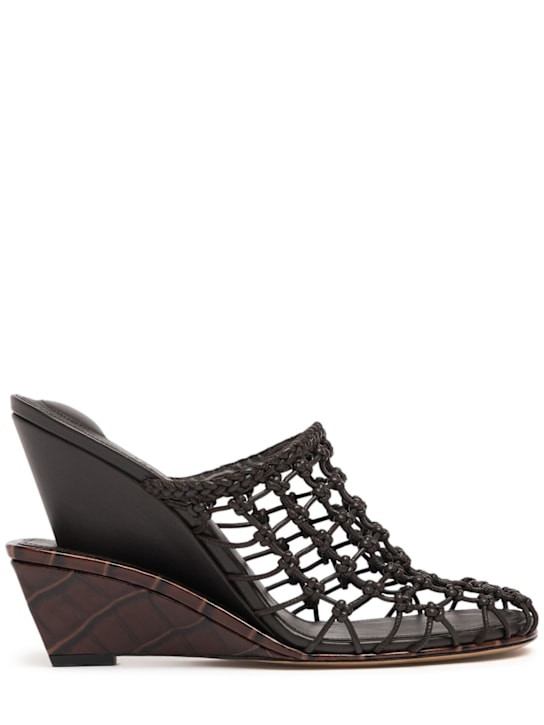 100mm Les Doubles Tresses leather mules | Luisaviaroma