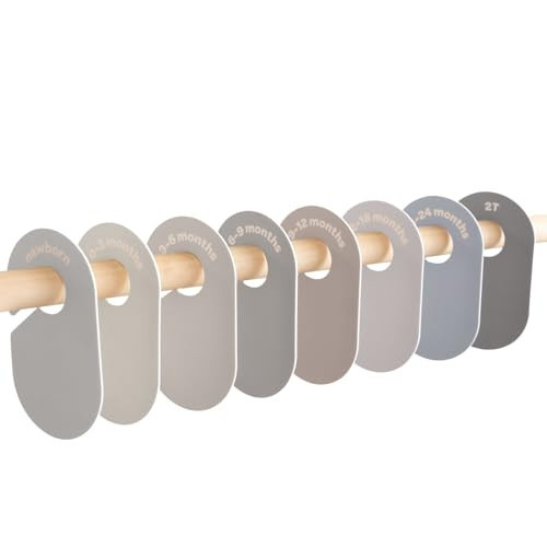 3 Sprouts Baby Closet Dividers Set of 8 - Baby Clothes Organizer Toddler Hanger, Double-Sided Size Labels - Nursery Organization for Baby Clothing Newborn Infant to 2T Boy & Girl - Gray & Beige | Amazon (US)