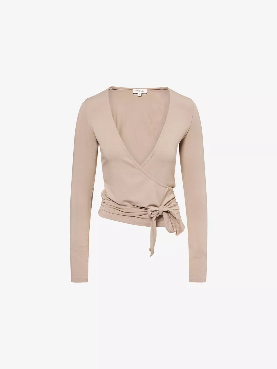 Soft Ballet Wrap Modal-Jersey Top | Selfridges