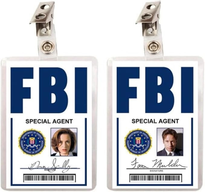 X Files Dana Scully & Fox Mulder FBI Set of 2 ID Badges | Amazon (US)