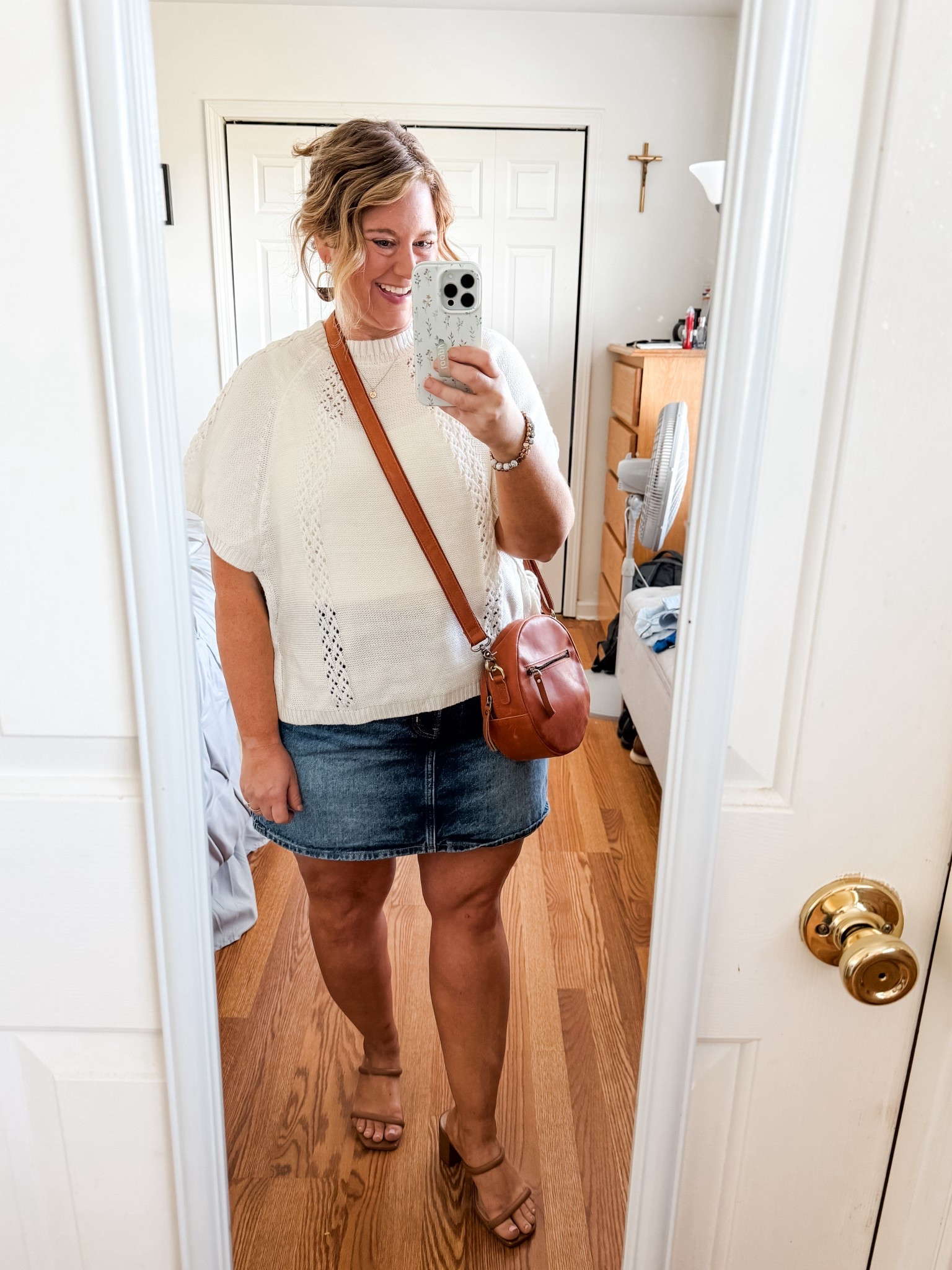 Church outfit! This sweater tee is so cute! It ties on the sides (you’ll want a tank under).  I paired it with my denim skirt which is older so linked similar 

#LTKSeasonal #LTKMidsize #LTKFindsUnder50