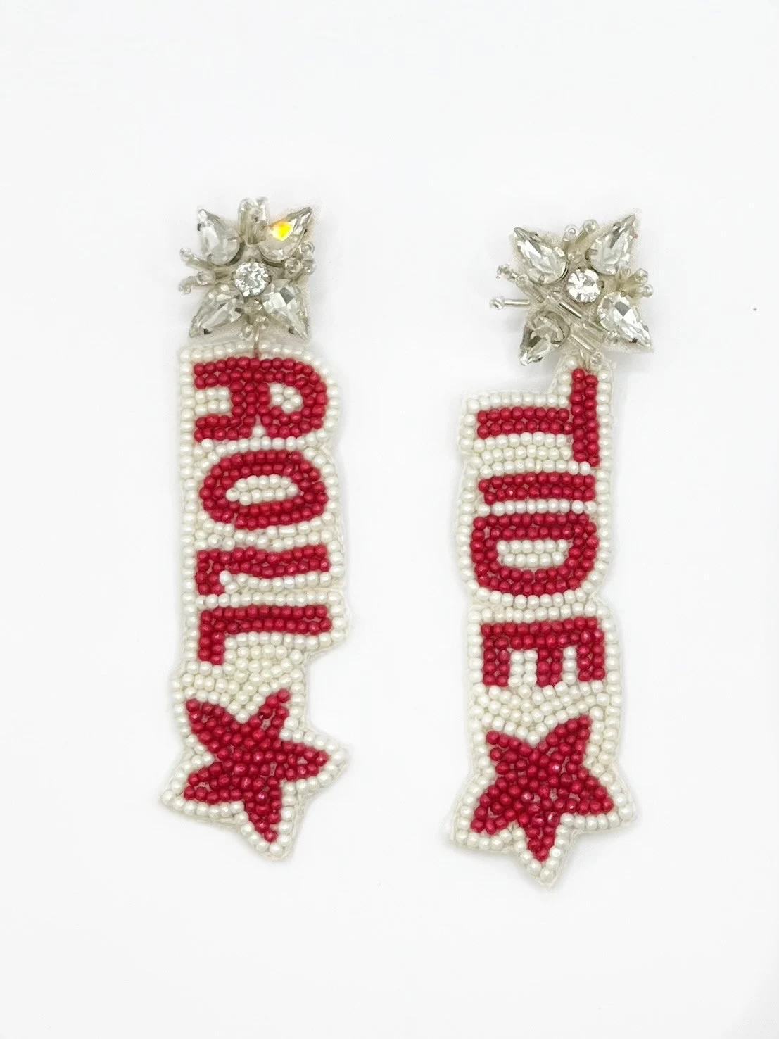Alabama, Roll Tide, Beaded Statement Earrings, Game Day, Tailgate Fashion, handmade earrings, SEC | Etsy (Global)