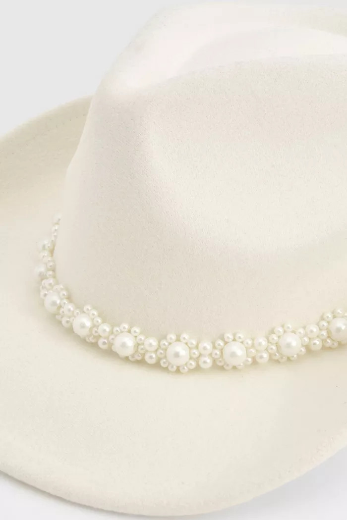 Pearl Detail Western Cowboy Hat | Boohoo.com (UK & IE)