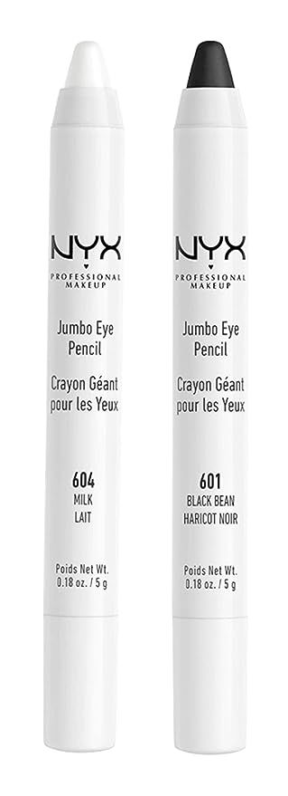 2 NYX Jumbo Eye Pencil - Set (604,601)Milk,Black Bean | Amazon (US)