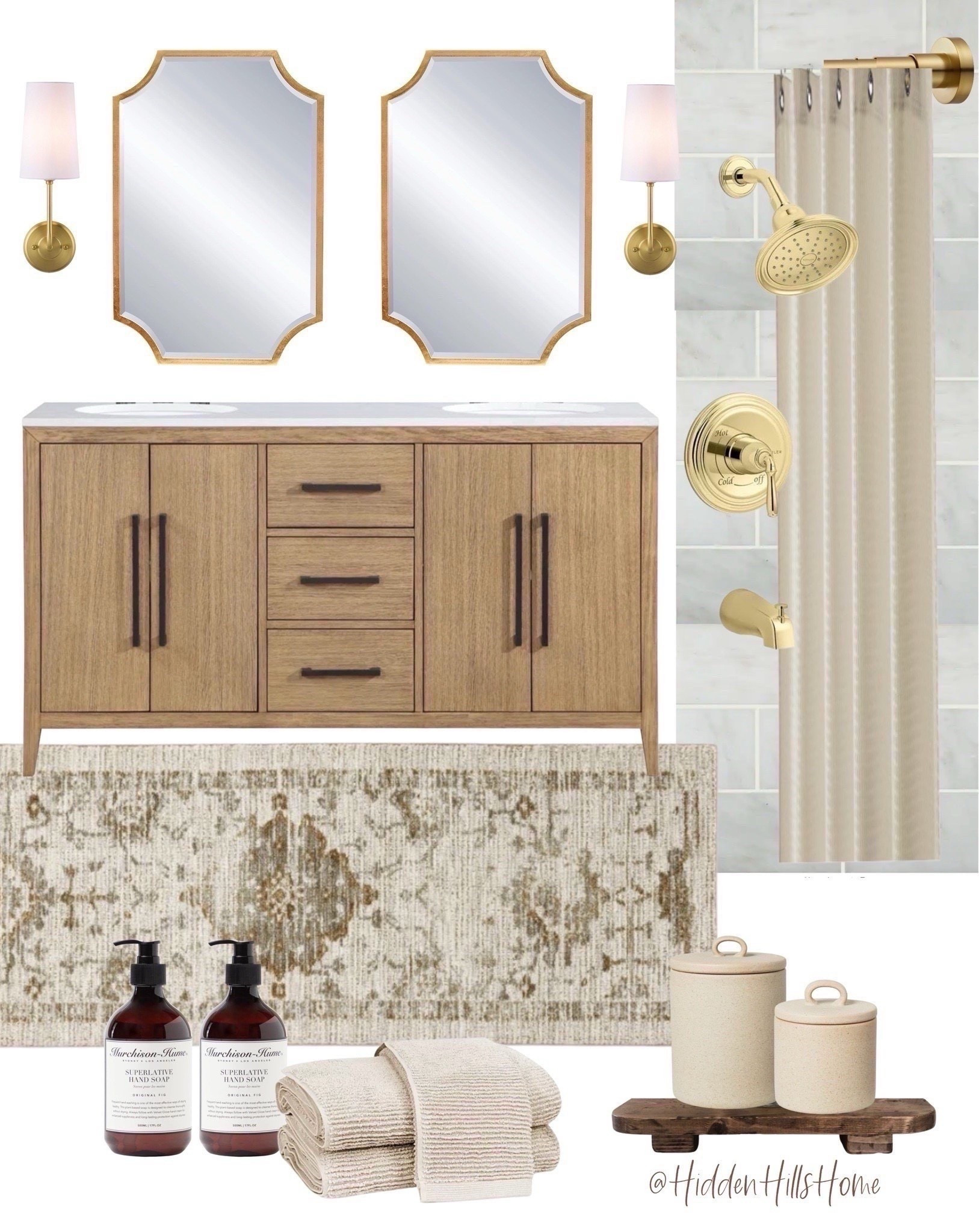 Bathroom inspiration, modern-transitional bathroom, master bathroom design, bathroom vanity, bathroom mirror, bathroom rug #bath #moodboard




#LTKSaleAlert #LTKHome