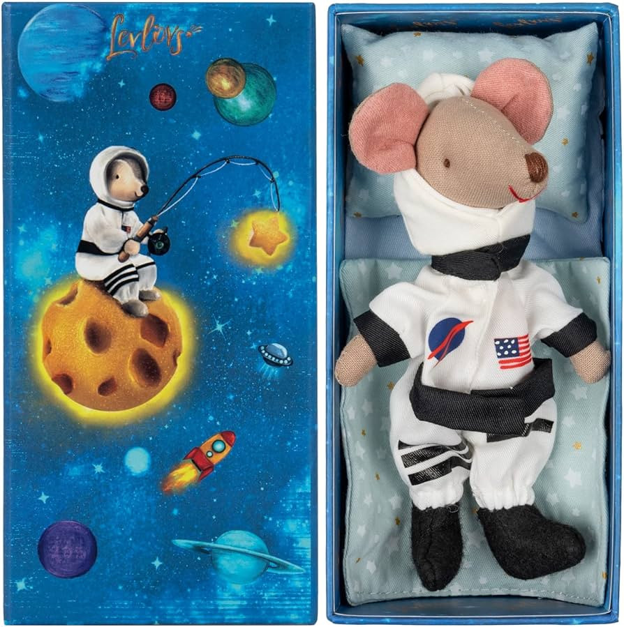 LEVLOVS Mouse in a Matchbox and Friends Toy Baby Registry Gift Astronaut Plush Toy Mouse | Amazon (US)