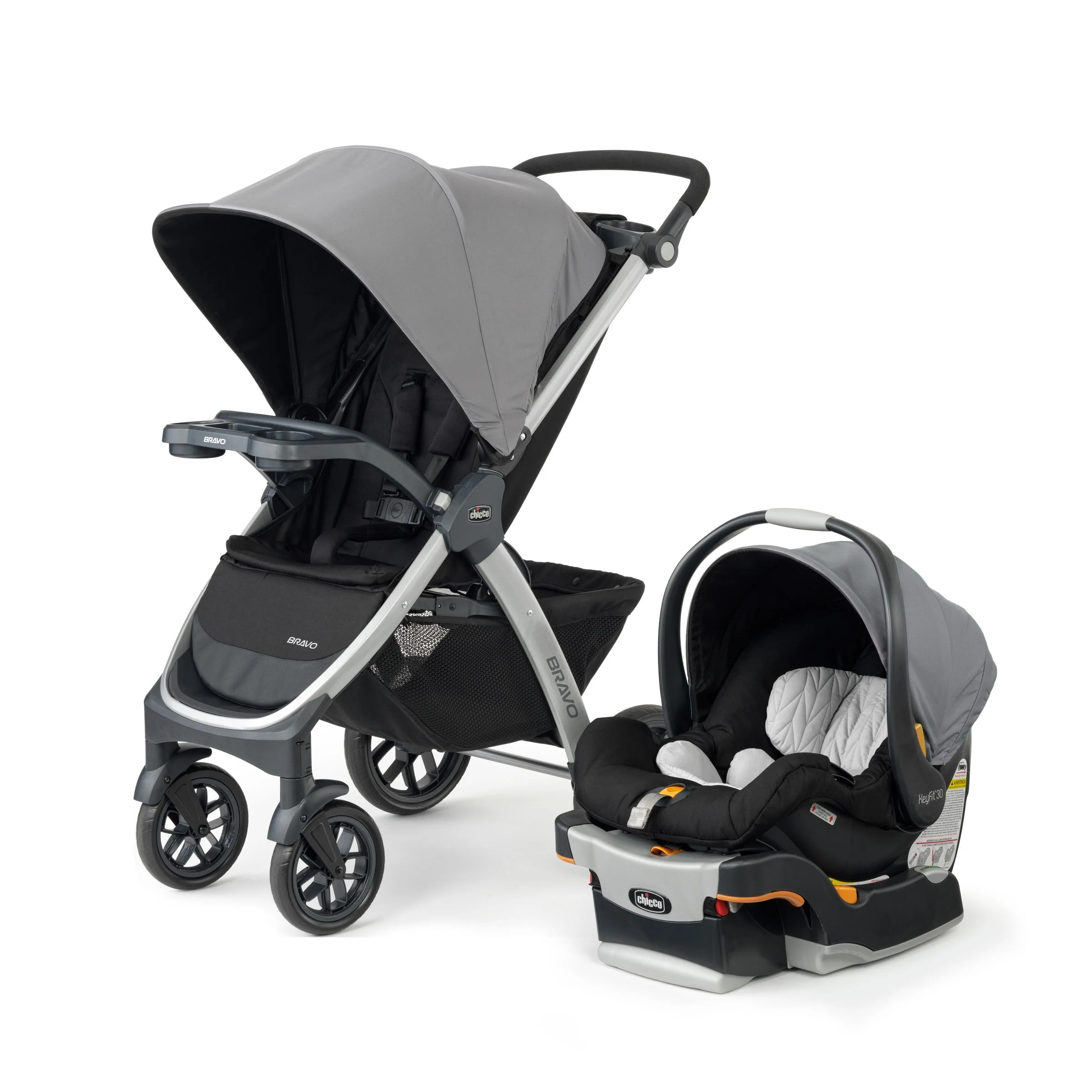 Chicco Bravo Trio Travel System Stroller with KeyFit 30 Infant Car Seat - Camden (Black) | Walmart (US)