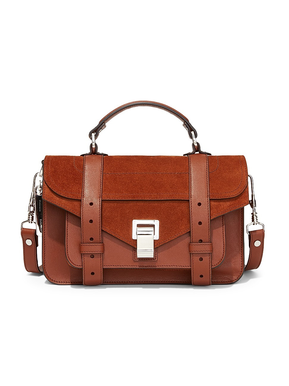 Proenza Schouler Women's Tiny PS1 Leather & Suede Satchel - Chocolate | Saks Fifth Avenue