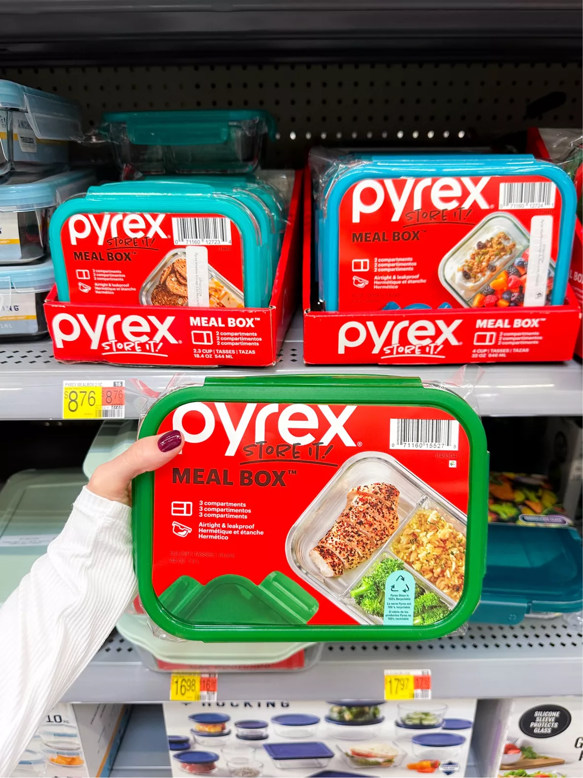 Pyrex Mealbox 5.5 Cup Rectangular Glass Food Storage : Target