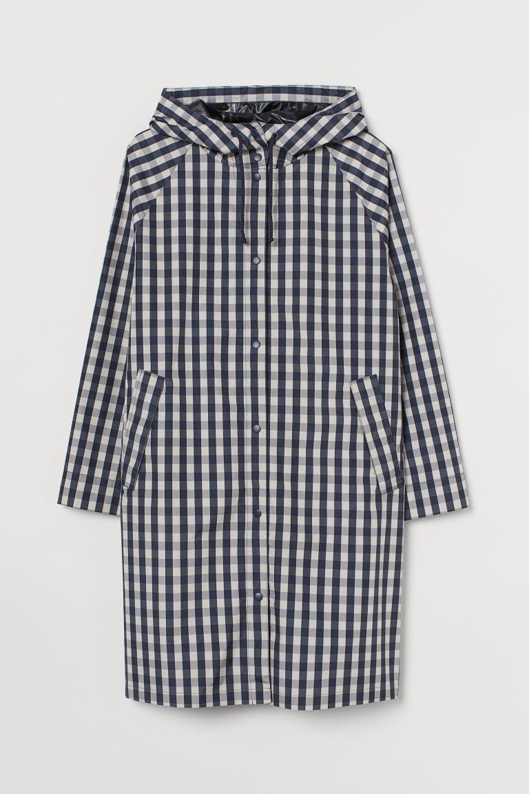 Raincoat in water-repellent functional fabric with a drawstring hood. Snap fasteners at front, si... | H&M (US + CA)