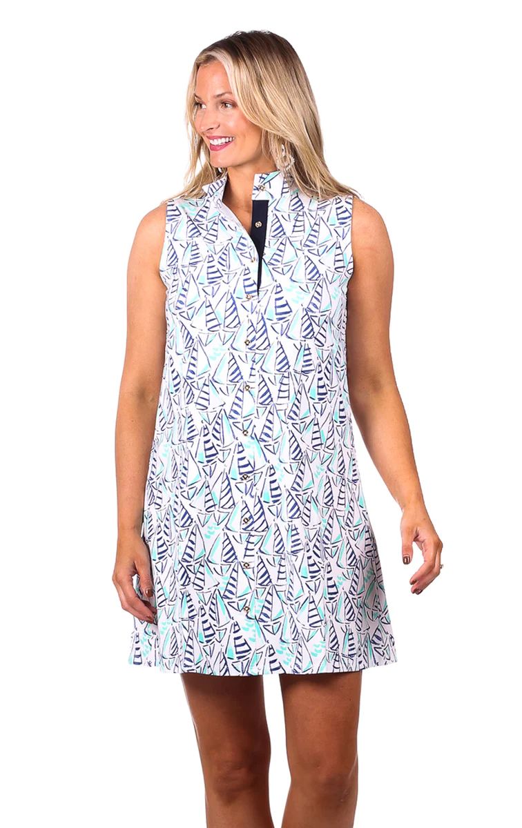 Kerry Dress in Sailboat Print | Duffield Lane