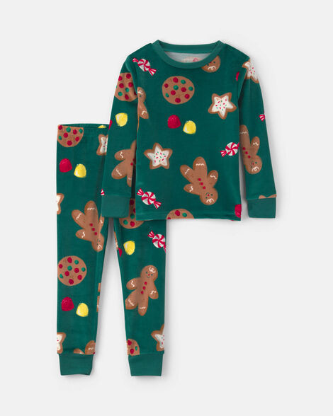 Baby 2-Piece Christmas Gingerbread DreamPlush Snug Fit Pajama Set - Green | Carter's | Carter's Inc