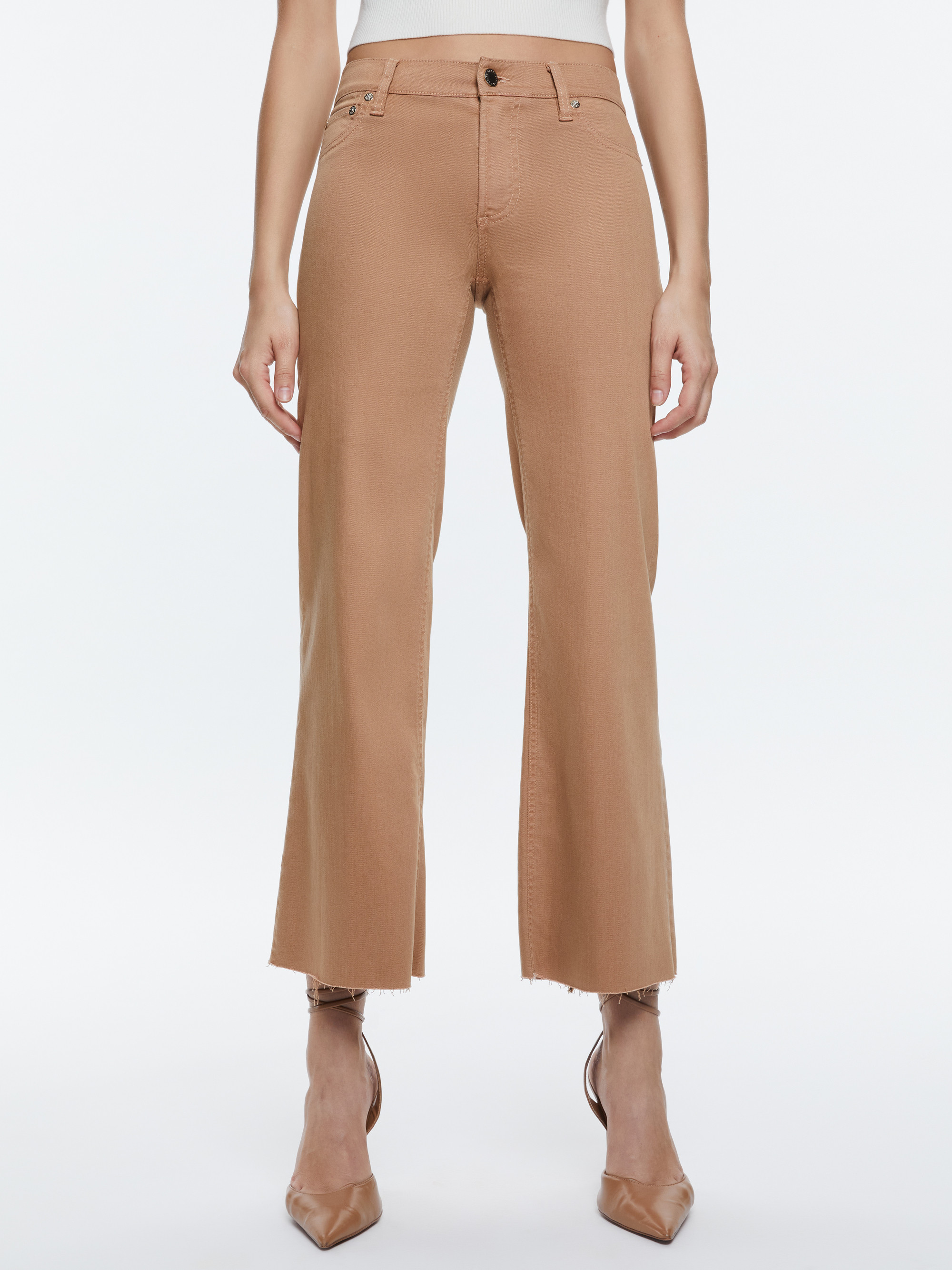 ROXIE LOW RISE STRAIGHT FLARE CROPPED JEAN | Alice + Olivia