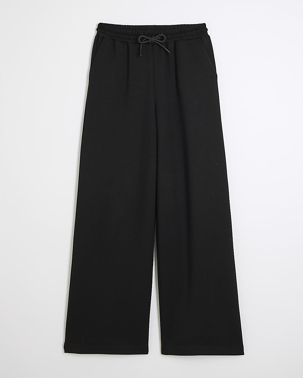 Black Premium High Waisted Wide Leg Joggers | River Island UK & IE
