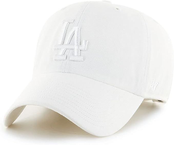 Amazon.com: '47 Los Angeles Dodgers Clean Up Dad Hat Baseball Cap - White : Sports & Outdoors | Amazon (US)