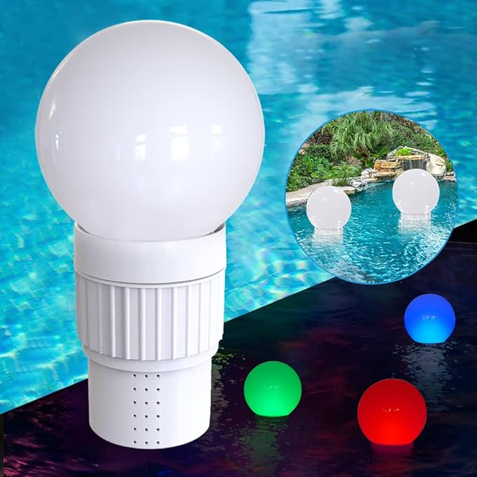 KingSom Pool Chlorine Dispenser Floater,Spa Chemical Dispenser with Colorful Solar Ball Lights,Fl... | Amazon (US)