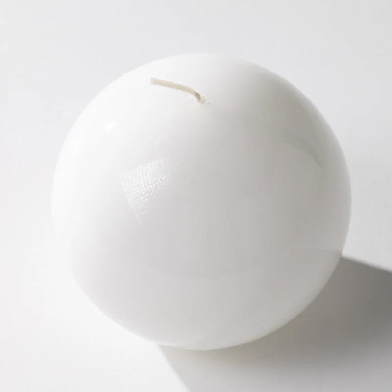 White Lacquer Ball Candles | Modern Locke