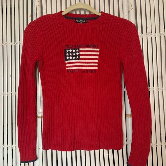 Vintage 90s Ralph Lauren Flag Sweater — size S | Etsy (US)