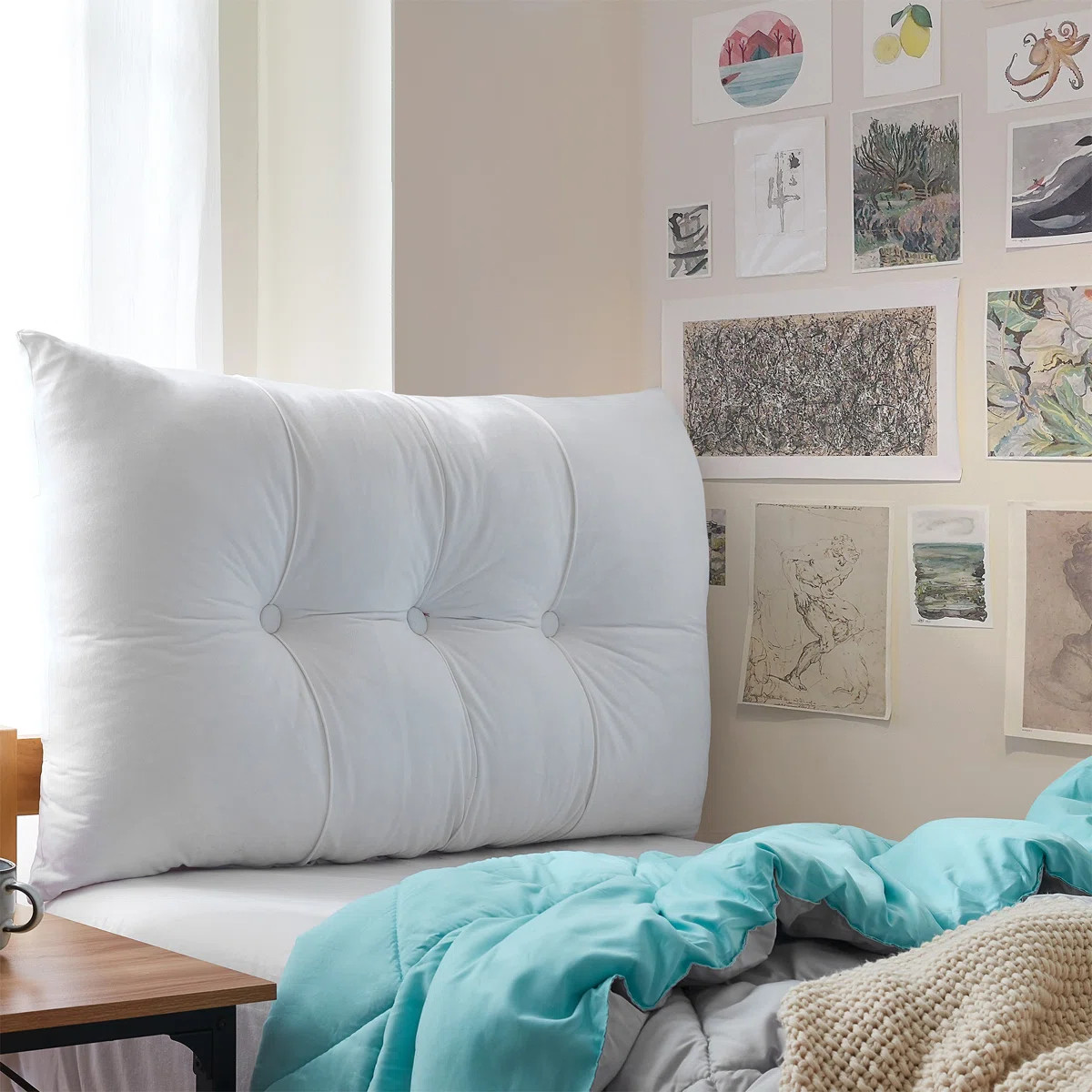 Rainha Plush Tufted Twin XL Dorm Headboard | Wayfair North America