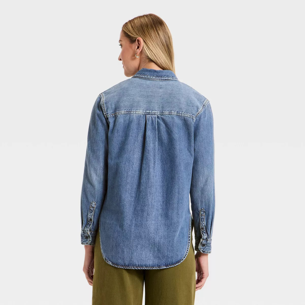 Women's Relaxed Denim Shirt - Universal Thread™ Medium Wash | Target