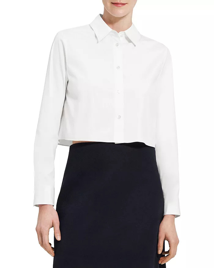 Cropped Button Front Shirt | Bloomingdale's (US)