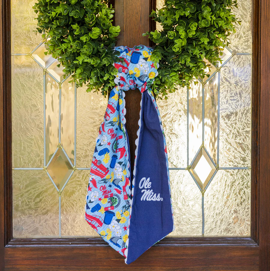 Ole Miss Rebels Cotton Wreath Scarf | Saturday Silks
