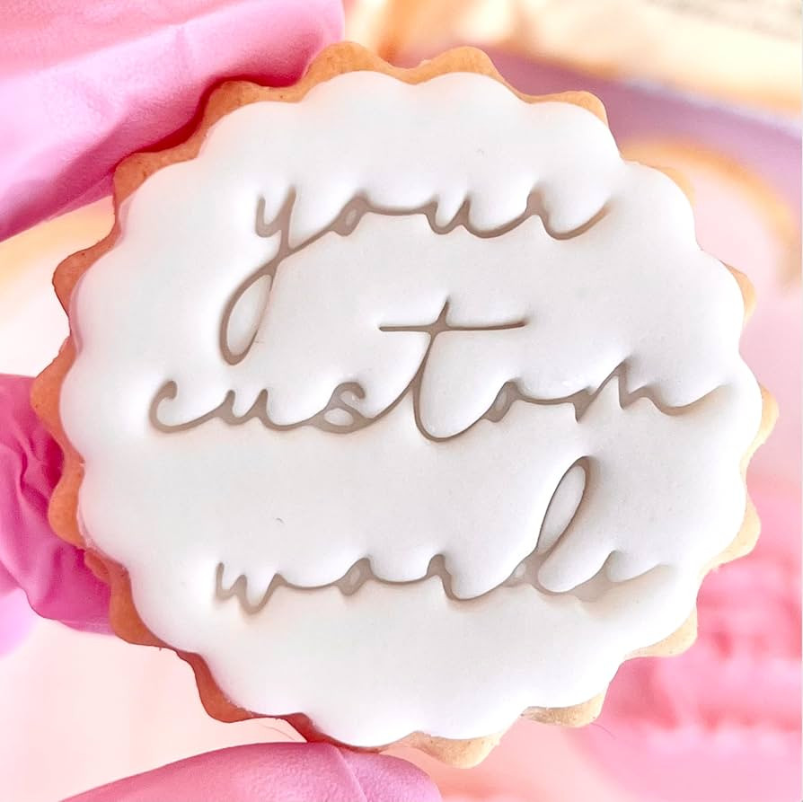 Customised Fondant Stamp Embosser, fits M&S Biscuits Cookies Personalised to Any 3 Words Birthday... | Amazon (UK)
